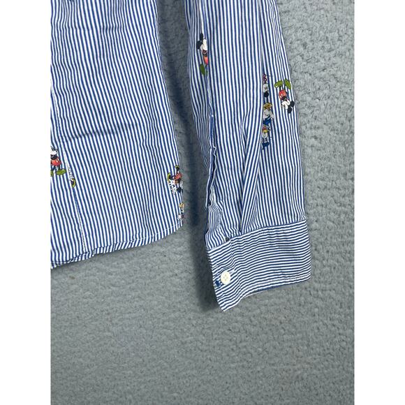 Ask Enquired Womens Disney Print Striped Long Sleeve Button Up Shirt Size S - Picture 11 of 11